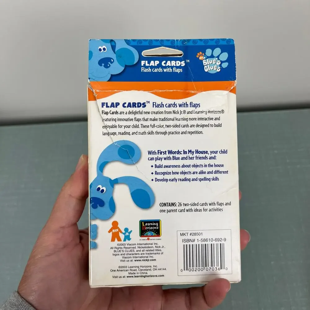 Vintage Blue Clues In My House First Words Flashcards Set 2003 Viacom Nick Jr